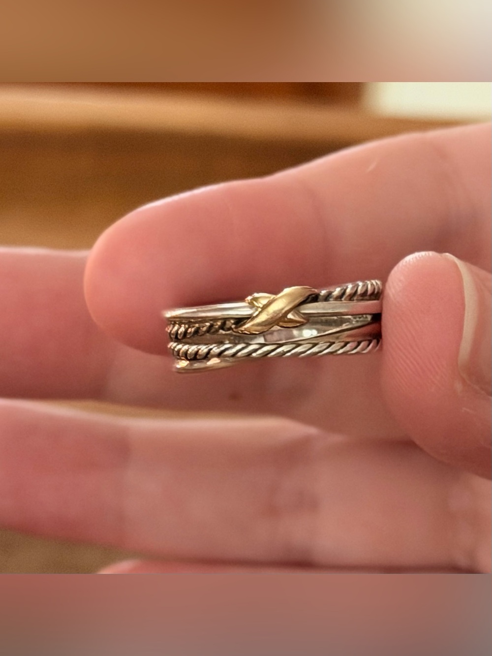 David Yurman X Crossover Ring - Size 8 - Authentic - Picture 3 of 15
